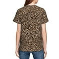 thumbnail image 7 of Wukai Brown Leopard Youth Unisex Short Sleeve T-Shirt for Boys, Girls, Teens, and Kids-X-Large, 7 of 7