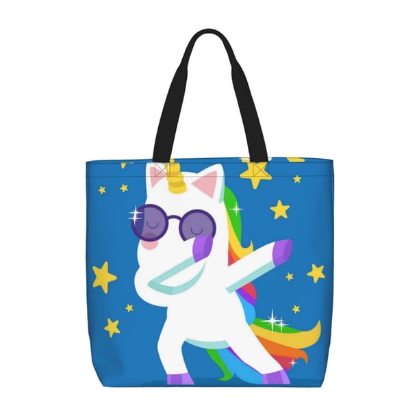 Balery Cool Unicorn Star Golden Bolsa de Mano para Mujeres con Cremallera, Bolsa de Gimnasio con Compartimentos, Bolsa para Laptop, Bolsa para Trabajo