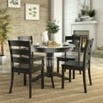 thumbnail image 2 of Lexington 5-Piece Wood Dining Round Table and 4 Ladder Back Chairs, Black, 2 of 6