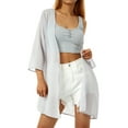 thumbnail image 3 of KelaJuan Women's Sheer Chiffon Jacket, Casual Cover Up Tops Lightweight Beach Cardigans Blouse Shawl, 3 of 9