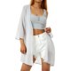 thumbnail image 3 of SAYOO Chaqueta de GASA de GASA de Mujer chaqueta de visera casual chaqueta ligera chaqueta de playa chal SAYOO moda, 3 of 9