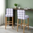 thumbnail image 2 of Purple White Buffalo Check Bar Stool Cover Set of 2, Farmhouse Plaid Modern Geometric Stretch Bar Chair Cover, Removable Washable Pub Counter Stool Chair Slipcover for Kitchen Dining Room Pub Cafe, 2 of 9