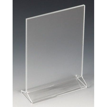 Counter Sign Display Holder (Table Sign Holder 5”w x 7”h x 2”d Clear Acrylic Counter Picture Frame for 5”w x 7”h Images – Sold in Case Packs of 20 Units – Plexiglas Photo Display)