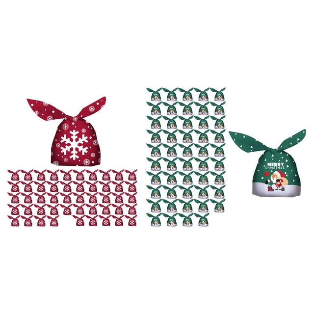 Bolsas Navideñas Paquete de 100 Bolsas de Regalo Goody a Granel para Empaquetar Regalos Gloria Envoltura de dulces