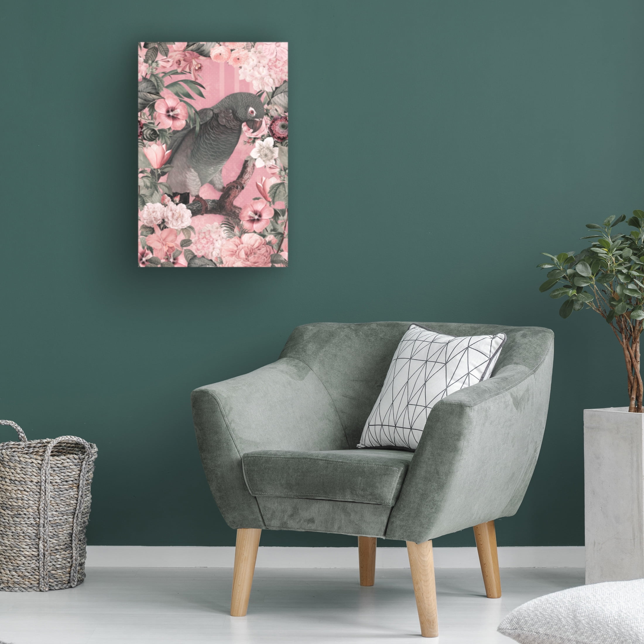 Trademark Fine Art Andrea Haase The Parrots Paradise Garden 3 Pastel Pink Canvas Wall Art