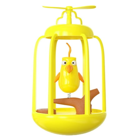 WXLCISI Bird In Cage Cat Toy Interactive Tumbler Bird Cat Toy Squeaking Bird Cage Toy