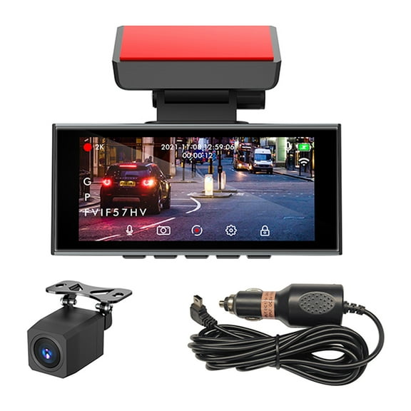 Dawot 2K QHD   1080P Front Rear Car Dashboard Recorder Dual Dash Cam with 3.16" HD Screen Free 32GB Card Wi-Fi GPS Night Vision Loop Recording