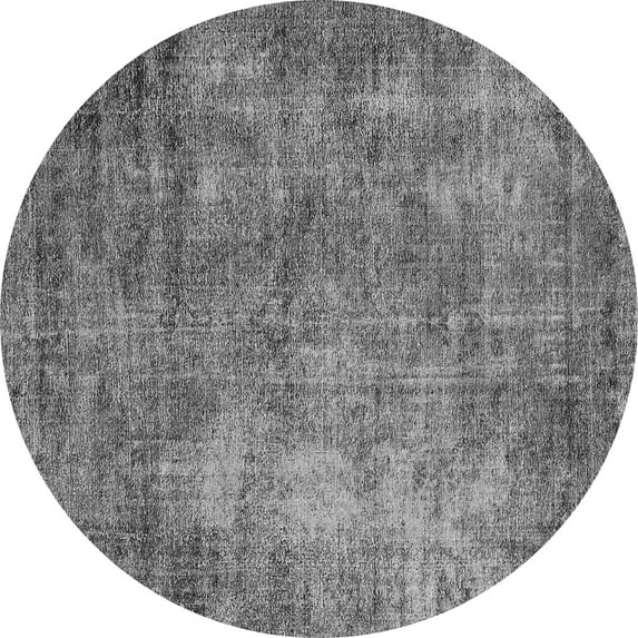 Ahgly Company Indoor Round Oriental Gray Industrial Area Rugs, 7' Round