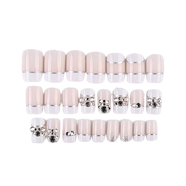 Vogacara 1 Juego de uñas sin pegamento de longitud media estilo cuadrado prensa mate en envolturas de cobertura completa suministros de salón kit de Juegos de manicura Tres Vogacara CE011881-03B