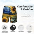 thumbnail image 3 of Fotbe Starry Sky Sunflower Traje de Baño para Hombre – Shorts de Natación de Secado Rápido con Forro y Bolsillos-Large, 3 of 6