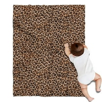 Brown and Black Leopard Print Blanket,Comfortable Soft Flannel Throw Blanket,All Season,Warm Lightweight Blankets for Sofa Bed Couch Living Room Chair,30"x40"