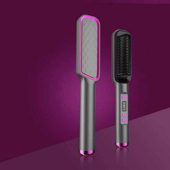 Hair Straightening Comb-Hair Straightening Brush And Iron With Coating For Uniform Heating LED Screen Styling Tool
