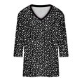 thumbnail image 4 of Fiudx Ofertas y Liquidaciones Top con Cuello En V y Manga 3/4 con Estampado Informal a La Moda para Mujer, 4 of 4