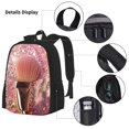 thumbnail image 3 of Easygdp Makeup Brush on Pink Glitter Mochila para Niños y Niñas con Set de Caja de Almuerzo y Estuche para Lápices 3 en 1, Mochila Escolar Estampada para Adolescentes, 3 of 7