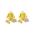 thumbnail image 2 of BemeyourBBs Newborn Baby Girl My 1st Easter Outfit Long Sleeve Letters Romper with Eggs Print Ruffle Skirt Set Headband Socks 4pcs Spring Easter Clothes, 2 of 9
