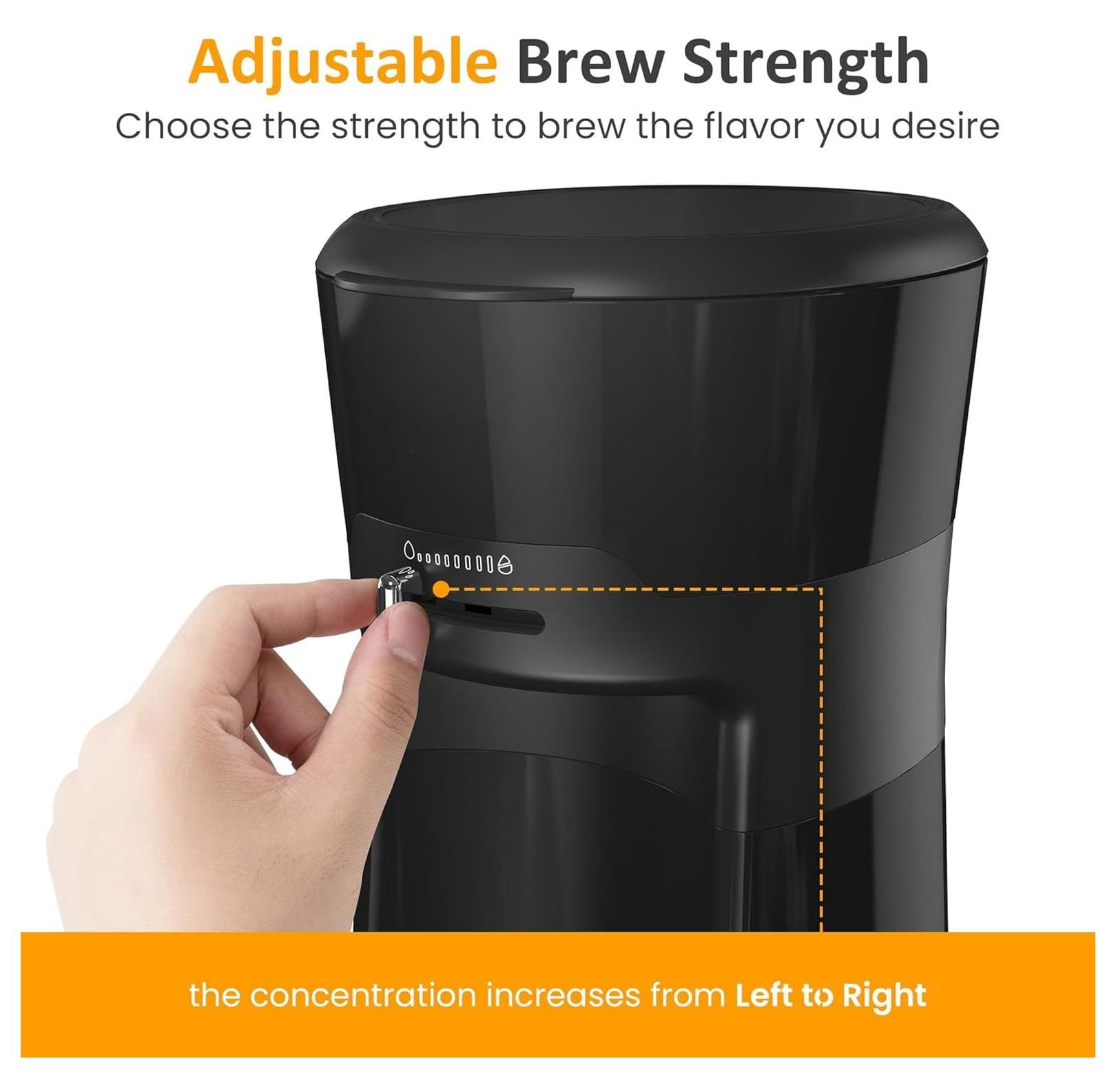 Iced Coffee Maker & Tea Brewer, 20oz Double Wall Cups, Single Serve, Strength Control, Portable Cold Brew System for Home & Office - Black