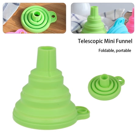 ZTOO Creative Collapsible Telescopic Mini Silicone Funnel Foldable Silicon Kitchen Hopper Practical Tool Green