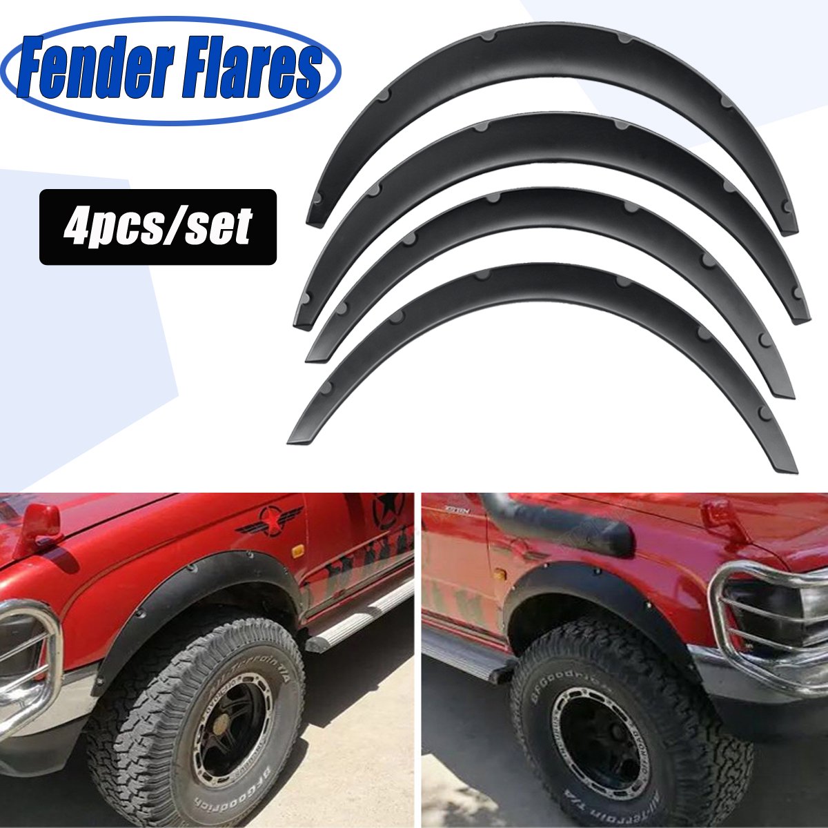 4Pcs 80cm Universal Flexible Car Fender Flares Extra Wide Body Wheel Arches