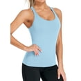 Charmo Women's Ribbed Camisole Workout Tank Tops with Built in Bra