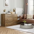 thumbnail image 2 of Homfa 6 Drawer Double Dresser, Wood Storage Cabinet for Living Room, Chest of Drawers for Bedroom, Vintage Brown, 2 of 8