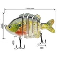 thumbnail image 2 of BASSDASH SwimPanfish Multi Jointed Panfish Bluegill Swimbaits Topwater Hard Bass Fishing Crank Lure 3.5in/0.85oz (Pack of 4 Colors (BPRL)), 2 of 3