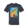 thumbnail image 2 of Wild Bobby Dean Russo Neon Colorfu Dolphin Animal Lover Men Graphic Tee, Vintage Heather Navy, X-Large, 2 of 5