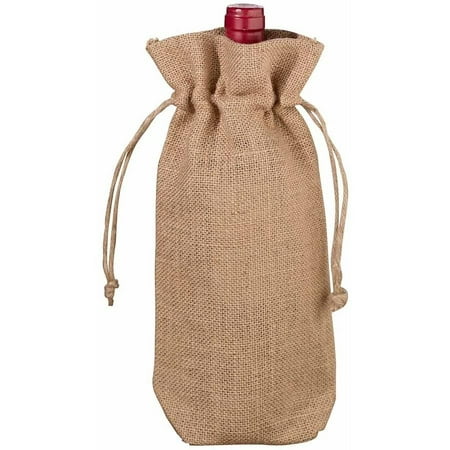 Lillian Rose Burlap Wine Bag, Blank