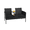 Black Rattan with Black Cushion, variant on TUAREX 2-Seater Patio Set, Outdoor Rattan Loveseat Sofa with Center Table, Waterproof Cushion Covers, All-Weather Wicker, Perfect for Small Spaces, Black Rattan with White Cushion