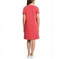 thumbnail image 2 of ELLEN TRACY Women's V-Notch Short Sleeve Dress, Red Robin, Medium, 2 of 3
