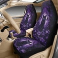 thumbnail image 4 of Xixirimido Black Cat Purple Forest Leaf Print 5Pcs Car Seat Covers & Seatbelt Covers & Center Console Cover Set Universal Auto Accessories Fit for SUV Sedan Van Truck Leather Front Seat Cover, 4 of 8