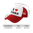 thumbnail image 3 of I Heart Corn Love Food Funny Trucker Hat Baseball Cap Unisex Red, 3 of 5