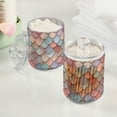 thumbnail image 2 of Yayeee 4 Pack Qtip Holder Bathroom Cotton Swab Canister with Lid Clear Dispenser Set, Art Pattern, 2 of 6