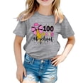 thumbnail image 1 of TZEWGL Tees For Girl Boy Solid Color Letter Printed Round Neck Short Sleeved Blouse For Toddlers size 6-7T, 1 of 4