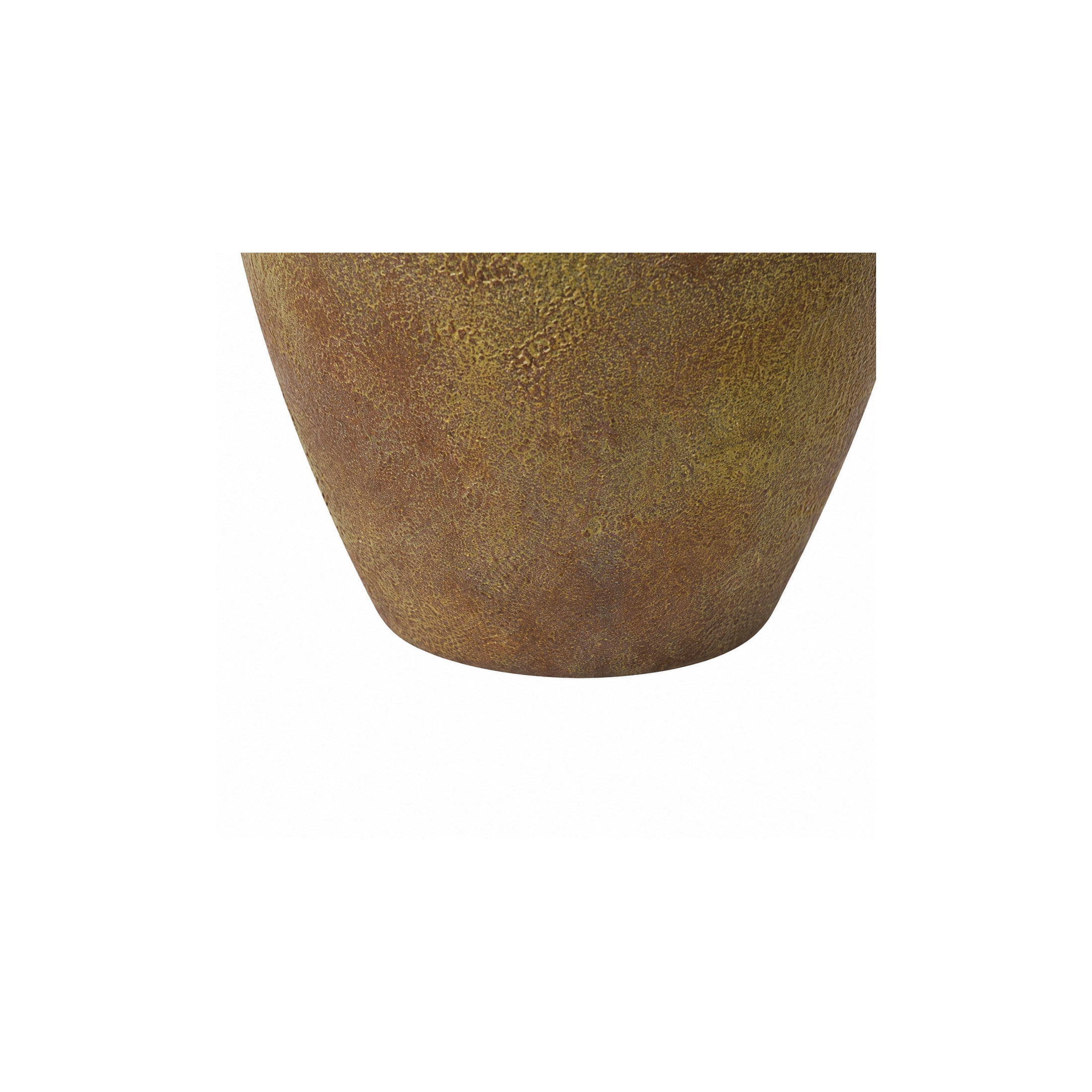 DecMode 13" Wide Textured Red Ceramic Vase with Yellow Shadings