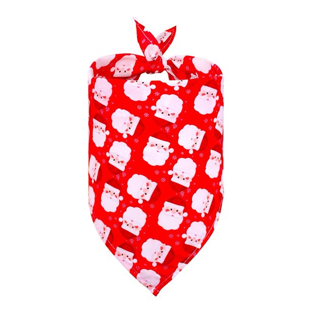 Ruifaya Pañuelos navideños para perros SHANGYU, baberos triangulares para mascotas, bufanda reversible de Papá Noel para perros, toalla de saliva suave para mascotas, bufanda lavable, para perros pe