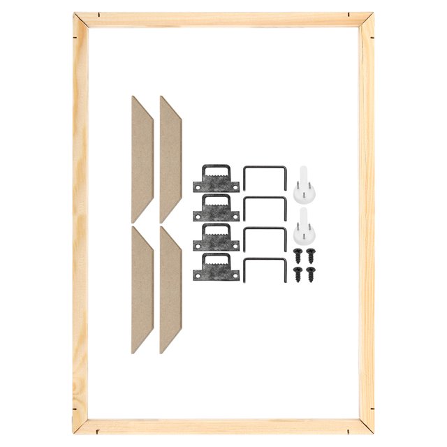 Unique Bargains Canvas Stretcher Bars Kit, 18x10 Inch Rectangle Solid Wood Frame for Paint, Prints, Oil Paintings, Wood Color