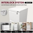 thumbnail image 5 of IKIMI 2 Drawer Mobile File Cabinet White Under Desk Vertical File Cabinet with Lock Metal Filing Cabinet on Wheels Office Rolling Storage Cabinets for Legal/Letter/A4 File Fully Assembled-White, 5 of 10