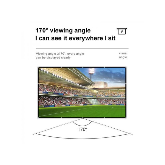 Bangus 60 Inch Indoor & Outdoor Wall Mount Projector Screen, 3D Projector Screen, White, 1 Count