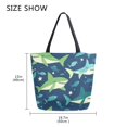 thumbnail image 5 of FORMRS Womens Canvas Tote Bag with Zipper Inner Pocket Shoulder Handbag, Sharks Pattern, 5 of 7