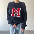 thumbnail image 2 of Jersey básico para mujer sudadera con capucha de forro polar con estampado de letras holgadas traje diario de gran tamaño Hugtrwg Para estrenar, 2 of 6