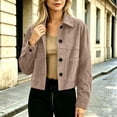 thumbnail image 6 of Zynoxe Womens Leather Jacket with Side Pockets Stylish Lapel Collar Cropped Jackets Women Versatile Solid Color Suede Jacket Classic Button Down Long Sleeve Jackets for Fall Winter M, 6 of 7