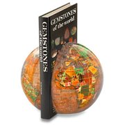 Copper Amber Gemstone Globe 6-inch Bookends