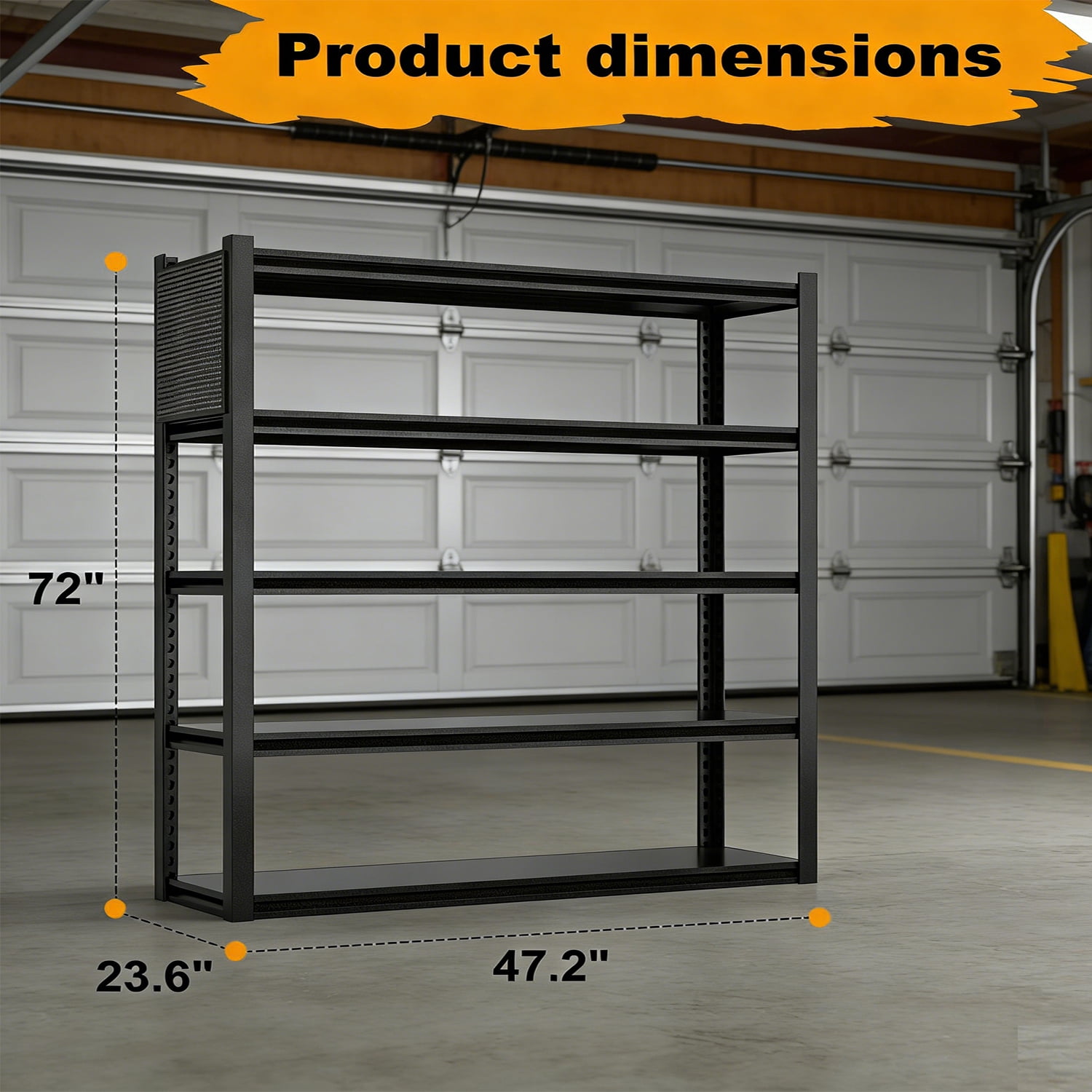 Heavy Duty Garage Shelving Unit, 5-Tier Steel Adjustable Metal Storage Shelves