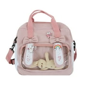YUANHUILI Kawaii Backpack Japanese Students Schoolbag JK Girl Messenger Bags (Pink)