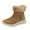 Brown, variant on Women Winter Snow Boots Soft Comfortable Mid Calf Wide Width Warm Side Zipper Booties with Shearling Cuff Insulated Non Slip Outdoor Shoes Black Size 6