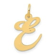 thumbnail image 5 of 14k Yellow Gold Medium Fancy Script Initial E Charm Pendant, 5 of 7