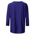 thumbnail image 5 of Otntypg 3/4 Sleeve Tops for Women Cute Summer Round Neck Basic Solid Color Workout Tees Shirt Loose Fit Dressy Casual Tunic Blouse for Leggings Dark Purple S, 5 of 6