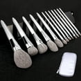 thumbnail image 2 of KLINA 12PCS Makeup Brushes Kit Professional Natural Goat Hair Foundation Powder Contour Eyeshadow Lip Make Up Tools for Women (with Grey bag), 2 of 6