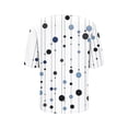 thumbnail image 4 of T-Shirt for Women Geometric Vertical Stripe V Neck Short Sleeve Loose Fit Modern Graphic Casual Fashion Tee Top, 4 of 5