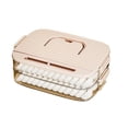 thumbnail image 2 of Dumpling Boîte de Rangement Poignée Portable Couvercle Scellé Non Collant Double-Couches Réfrigérateur Nourriture Wonton Titulaire Organisateur Accessoires de Cuisine, 2 of 8